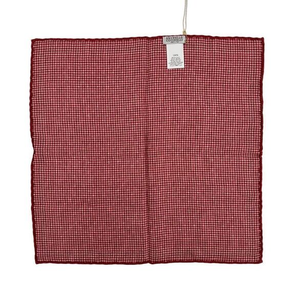 NWT Brunello Cucinelli Men’s Double-Face Silk Pocket Square - Polka Dot & Hounds - Picture 4 of 8